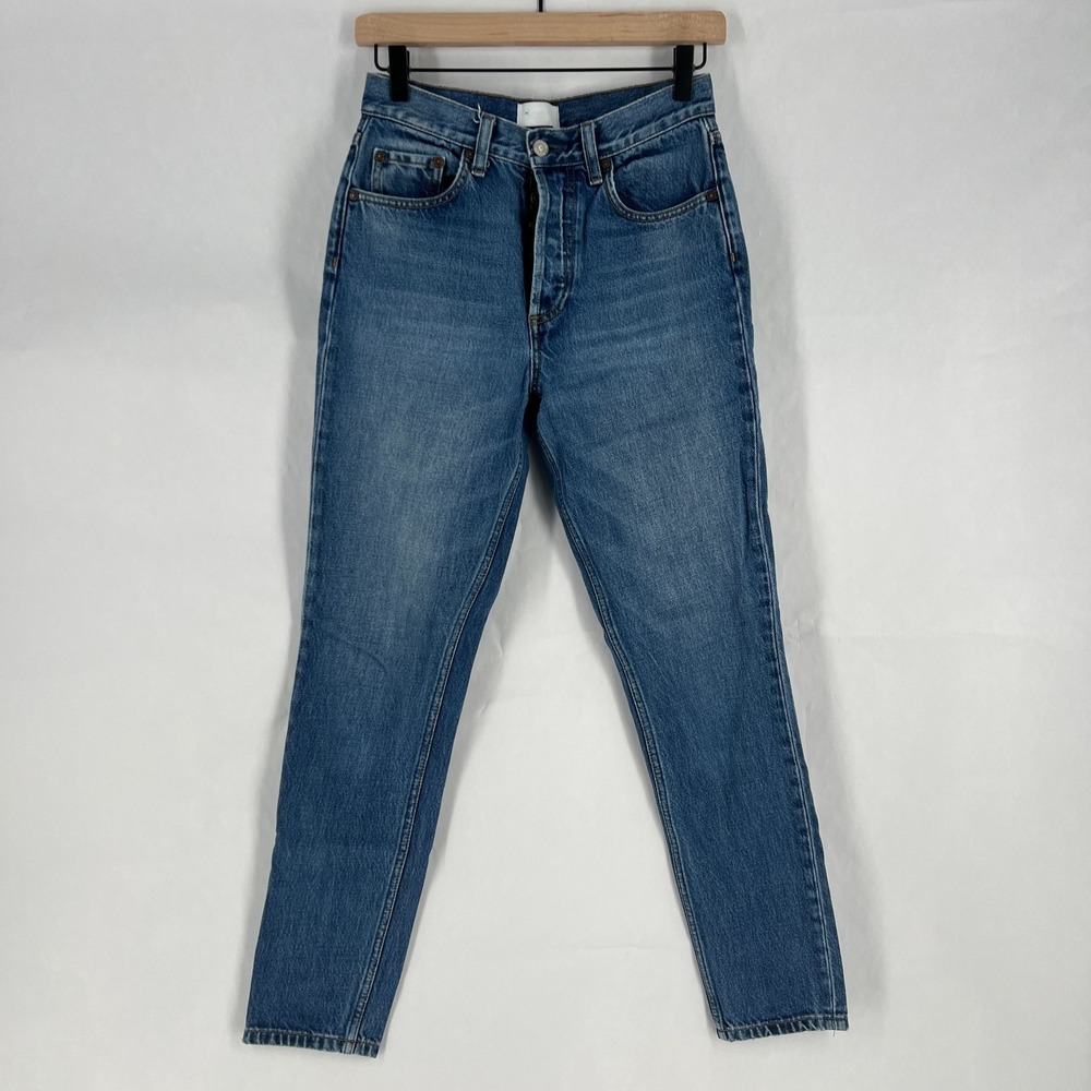 Boyish‎ Billy Greed Womens 25 Blue Denim Cotton High Rise Medium Wash Button Fly